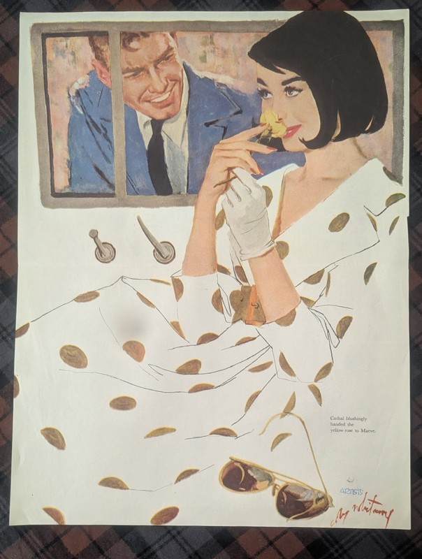 COBY WHITMORE 14×11″ Sat. Eve. Post Oct 24 1959 Excellent Cond. «Yellow Rose»