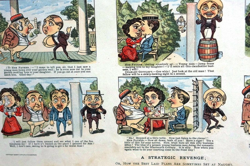 Love Romance Courtship Marriage 1898 JEALOUS SUITOR'S PLANS GO ASTRAY Puck Comic gallery