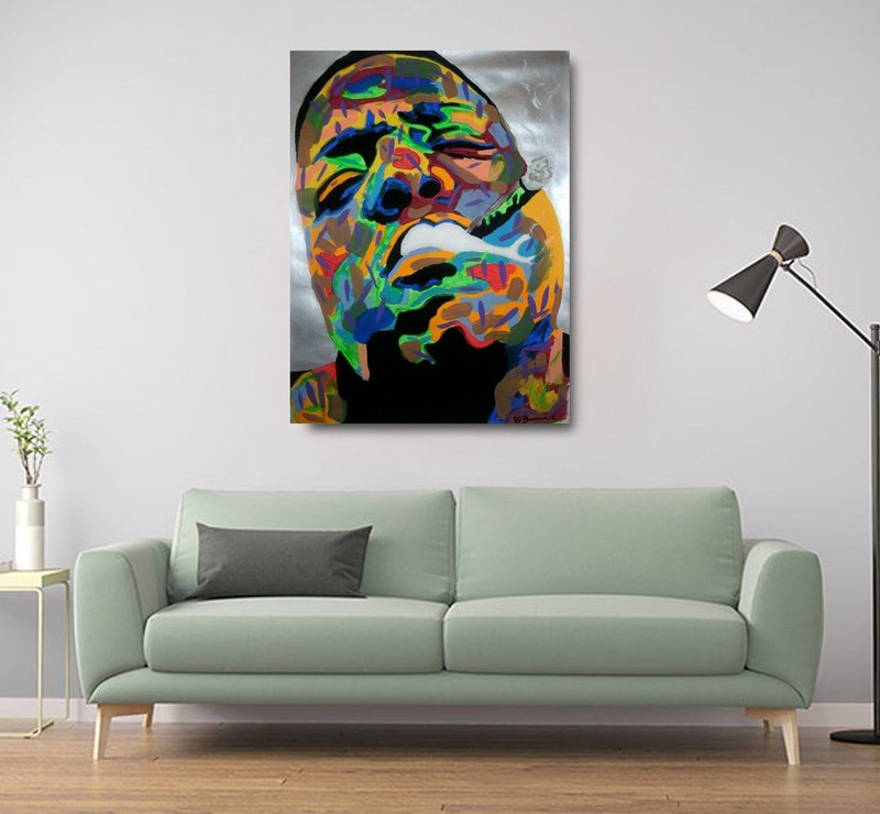 Old School Biggie Smokin Art – Notorious BIG Large Wall Art – Hip Hop Artwork
