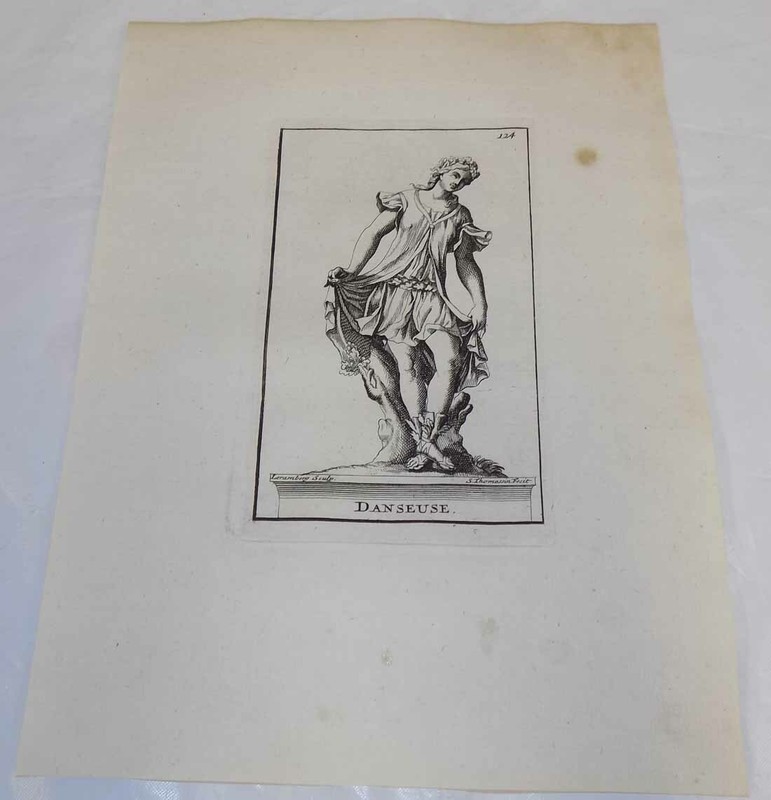 1695 Antique Statue Print///DANSEUSE GODDESS, DANCING