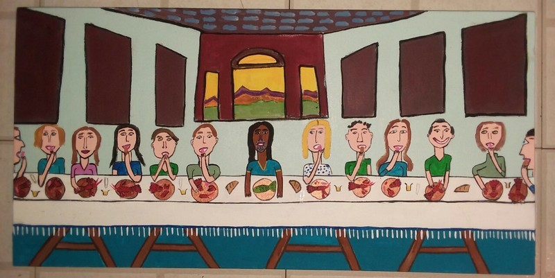 The Last Supper, Original Art by Shiva Nanda 24″ x 12″