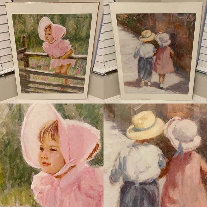 Lot 2 Ivan Anderson Art Poster Print Vtg New Sealed 1989 24×18” Secrets & Pinkie