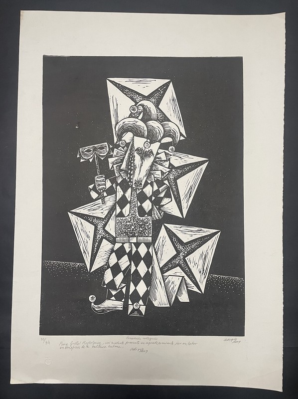 Serigraph by Adigio Benitez. ¨Cocodrilo Arlequin¨. 2009. Original signed.