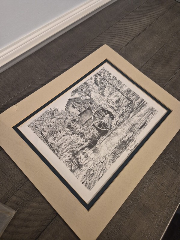 Don Northcutt Framed Print Black Ink Drawing Tennessee Mill Pencil/INK Signature gallery
