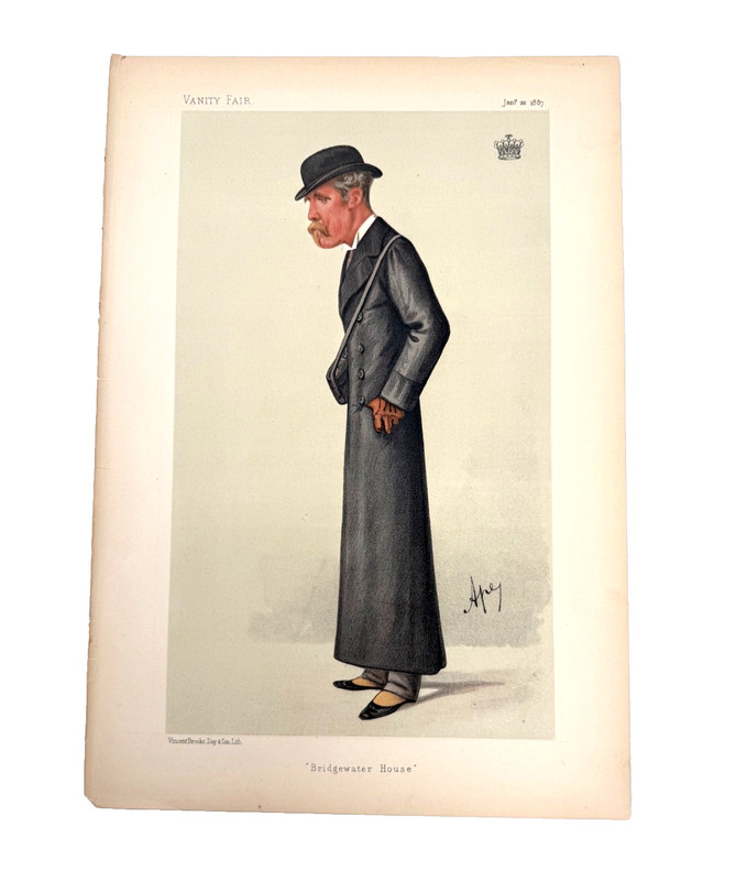 Vanity Fair 1887 Ape Caricature Earl of Ellesmere "Bridgewater House" gallery