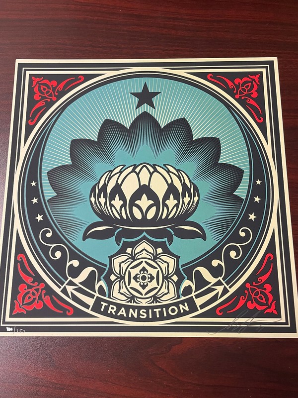 OBEY GIANT SHEPARD FAIREY REVOLUTIONARY LOVE «TRANSITION» 12X12 PRINT S/N’D