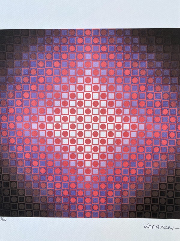 Viktor Vasarely "Boglar" lithography, certificate, ,signed, 35x50 cm gallery