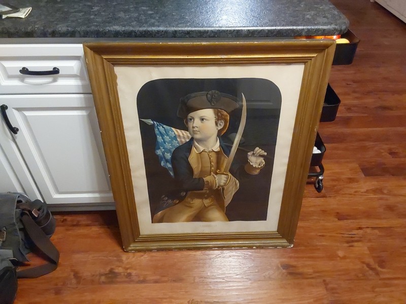 1855 YOUNG ’76 Lithograph Patriotic Boy American Revolution by Crehen/ Lafosse