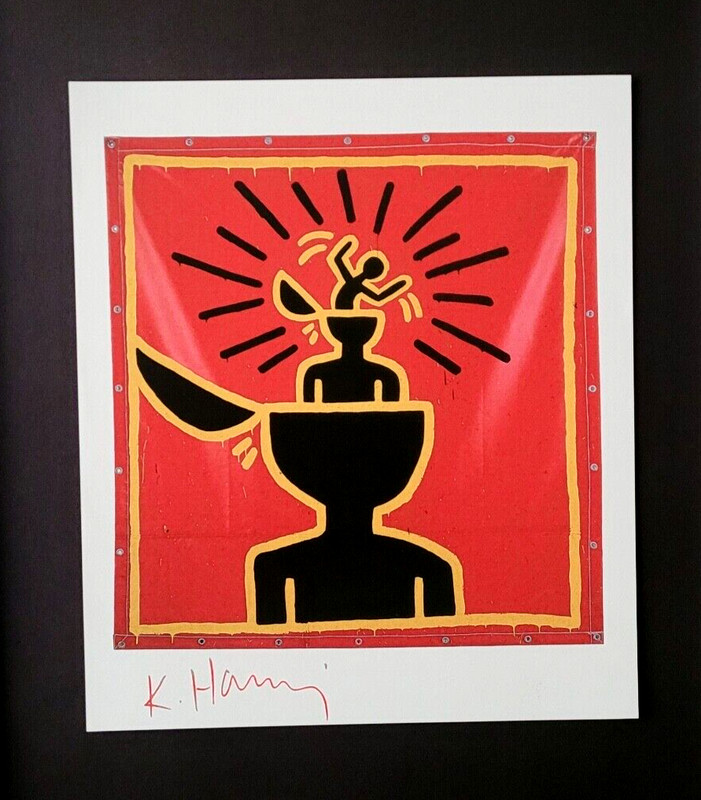 Keith Haring | Vintage Print Signed | Mounted & Framed in Silver Buy it Now ! TS gallery