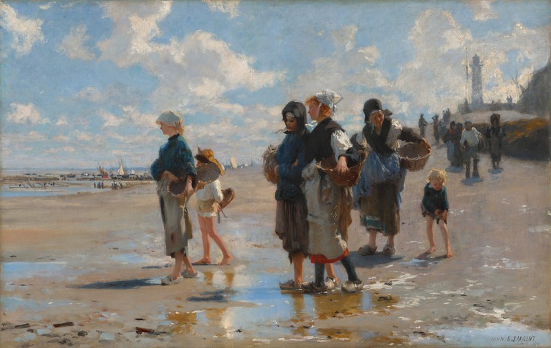 Sargent En route pour la Fine Art Poster Vintage Beach Scene Print Home Decor