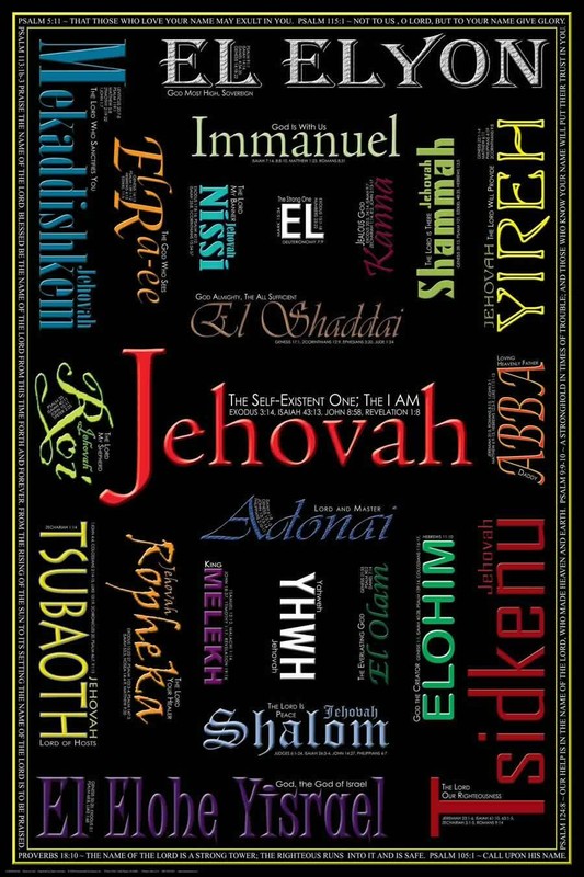 AMAZING print picture NAMES OF GOD 8″ x 10″ ready to be framed L@@K