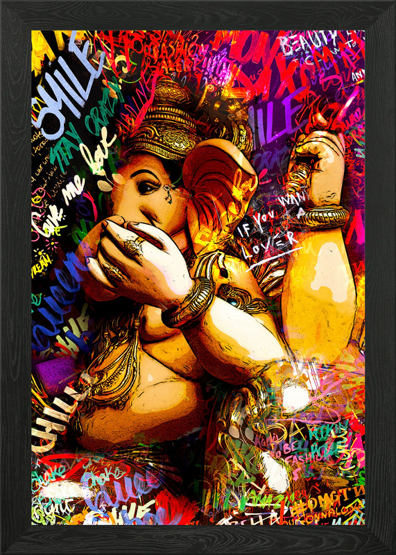 Ganesha Neo Pop Art 4 Framed Wall Art Poster Canvas Print Picture