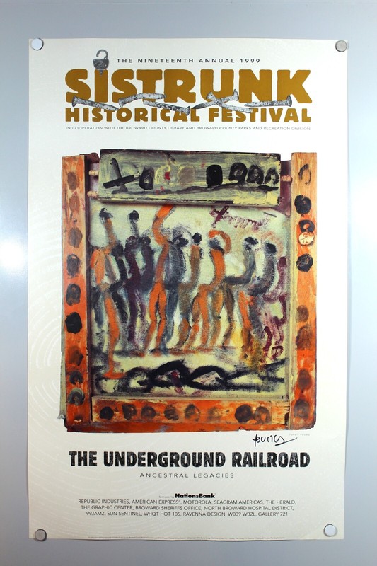 Purvis Young SIGNED Poster-Underground Railroad Ancestral Legacies (A04-B5)
