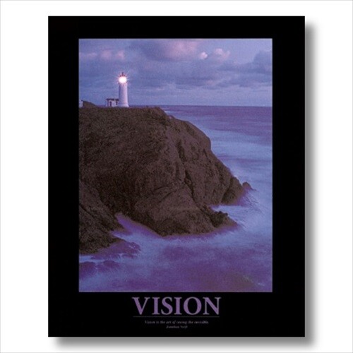 VISION Motivational Lighthouse Wall Picture Art Print