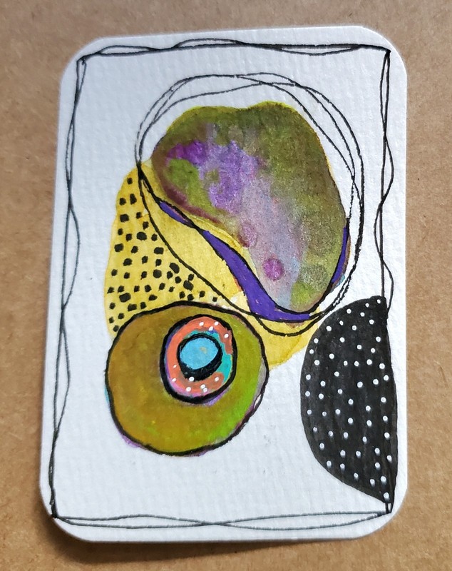 ACEO Original Abstract Art 2.5″ x 3.5″ Numbered Signed OOAK Mixed Media