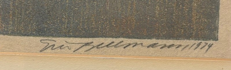 Original 1974 ERIC BELLMAN 'Taos' New Mexico ABSTRACT Expressionism Collagraph gallery