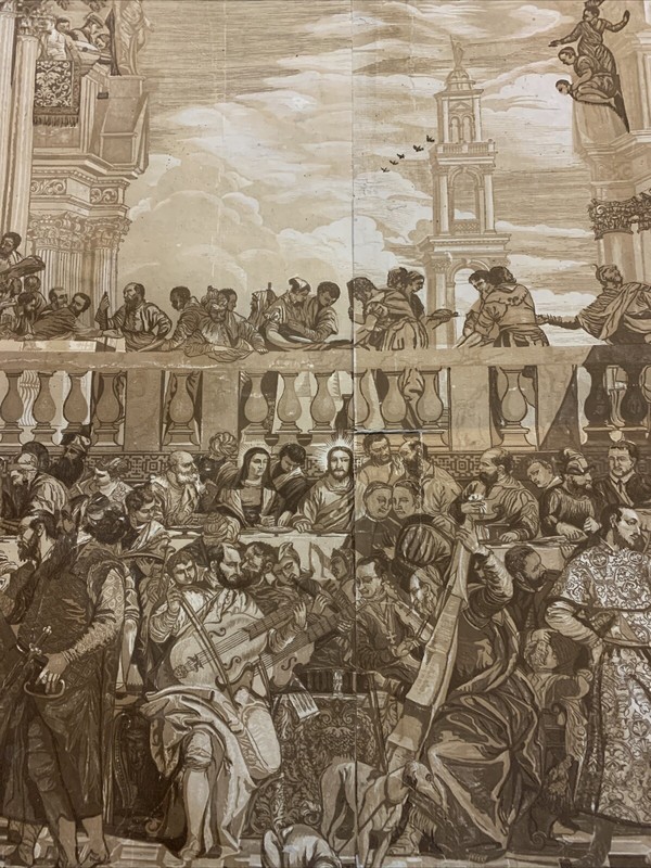 John Baptist Jackson The Wedding Feast at Cana Original Woodcut Print 1742 Rare gallery
