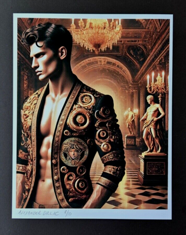 Hand-Signed Limited Edition 10 Giclée Versace Couture" by Alexander Du Lac COA $ gallery