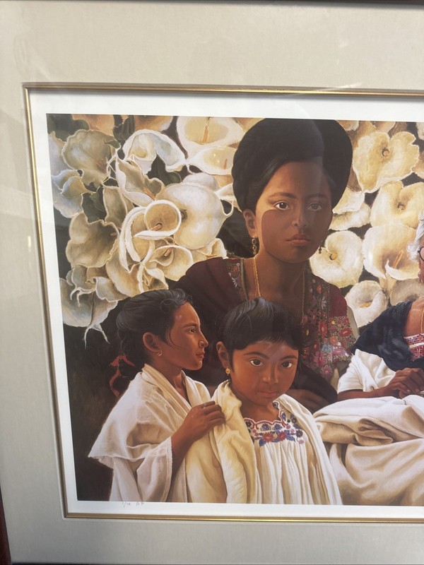 Esperanza Framed Art Indigenous Mexican Family Portrait Signed 1/75 gallery