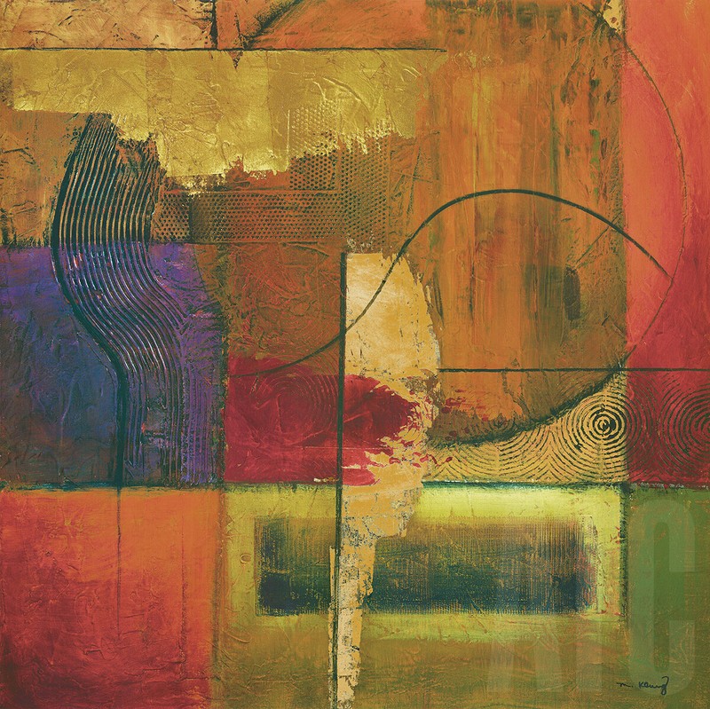 36W"x36H" OPULENT RELIEF II by MIKE KLUNG -STRIKING CORRUGATED CHOICES of CANVAS