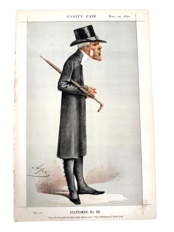 Vanity Fair Antique 1870 Ape «Sinfulness of Little Sins» Statesmen No.69