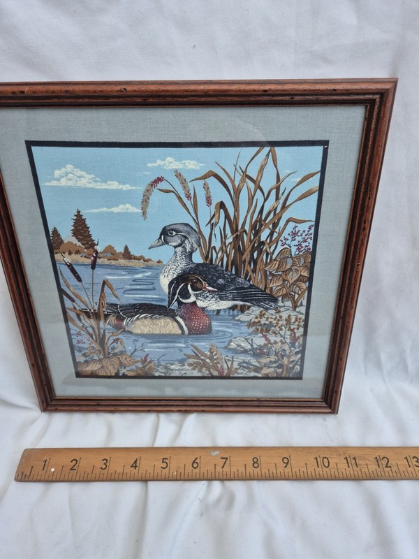 Framed Fabric Print Of "Wood Ducks" By Wisconsin Artist Sharon Manka gallery