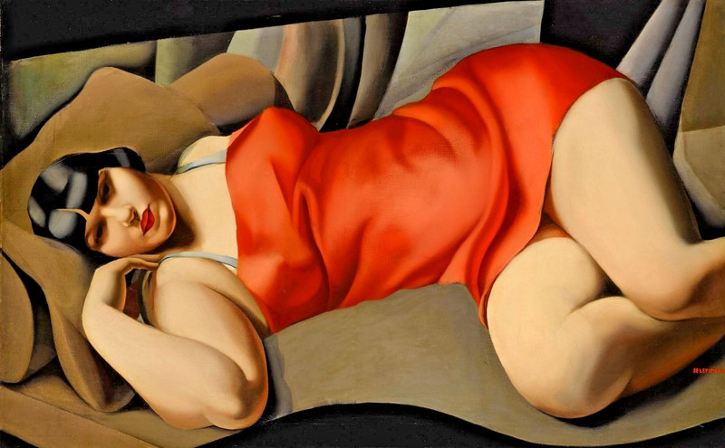 Tamara de Lempicka La Tunique Rose – Art Deco Wall Art Lithograph