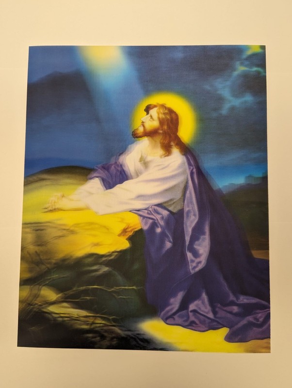 JESUS praying in the garden of Gethsemane 8×10″ LENTICULAR version Like 3-D
