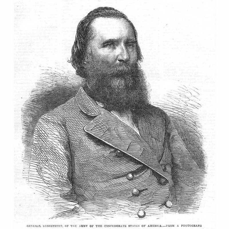 General James Longstreet of the Confederate Army – Antique Print 1864