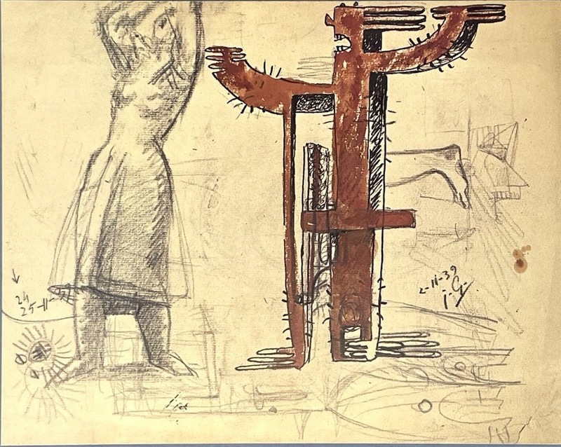Julio González (1876-1942) Art Show Announcement Card 1982 Cactus Man