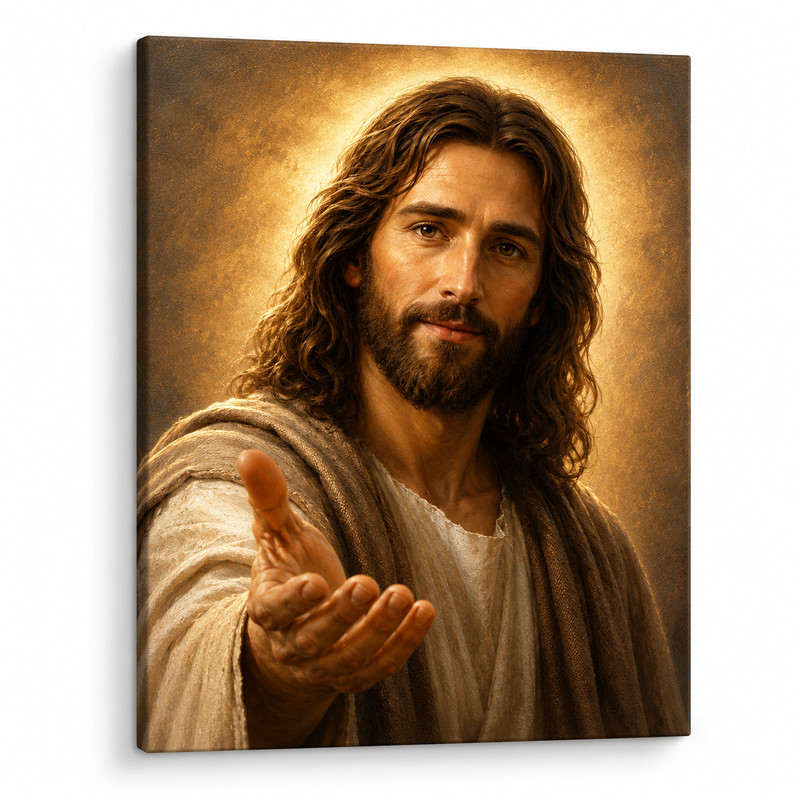 Jesus Canvas Wall Art Christian Portrait Religious Wall Decor Faith Gift Print