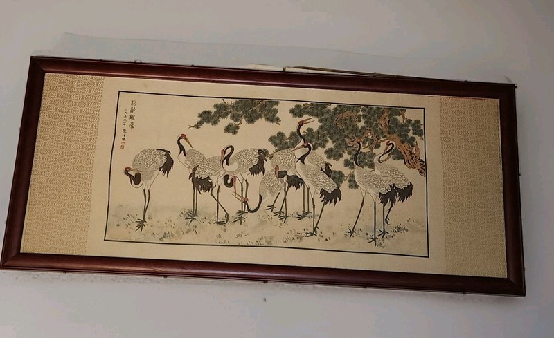 Chinese Original Textile Woven Panel Signed Chen Zhifo Matted 42"x18½" In Style gallery
