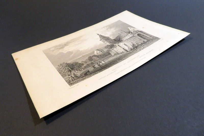 1840 Original Antique Steel Engraving CONVENT REUCHENAU Abbey medieval Germany gallery