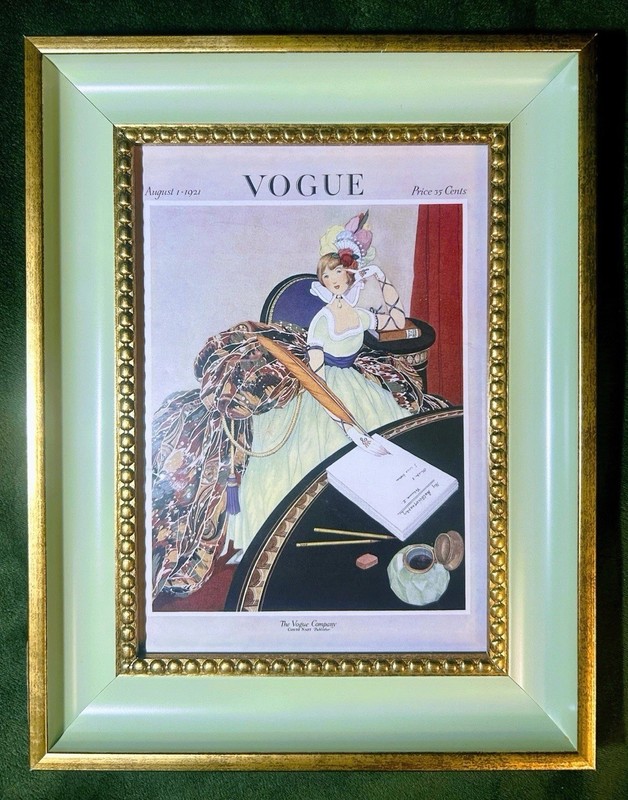 Vogue Vintage Cover Wall Art Canvas 1921 Fashion Magazine Glass Framed 10”x12”