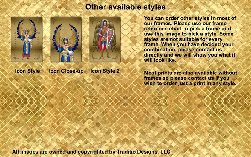 Saint Michael handcrafted framed prints in various sizes and styles. gallery