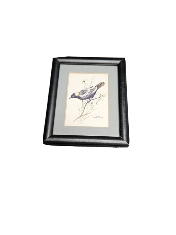 Meadow Lark Lithograph Signed By Gregory Messier Matted And Framed Print