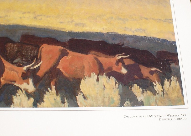 Open Range by Maynard Dixon 27" X 25" Western Art Print New Museum Printed gallery