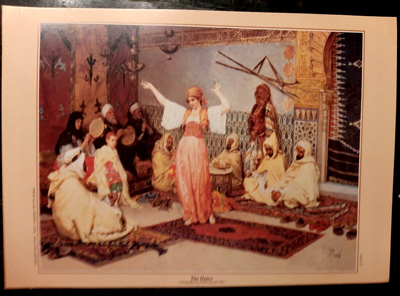 EGYPT ARAB HERITAGE 25X35CM COLORD LITHOGRAPHY PRINTED FROM OLD PAINTED ART #13