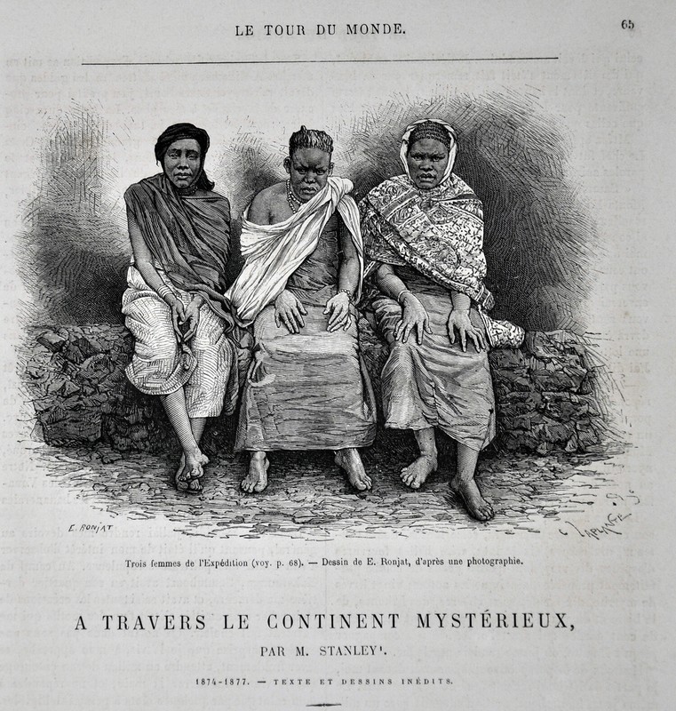 1878 Tour du Monde - Henry Stanley Africa Three African Women on the Expedition