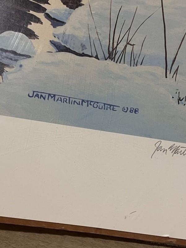 Jan Martin McGuire Mallard Duck Print Signed Numbered “Icy Reflections” 1988 gallery