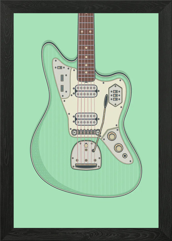 Surf Green HH Jag Framed Wall Art Poster Canvas Print Picture