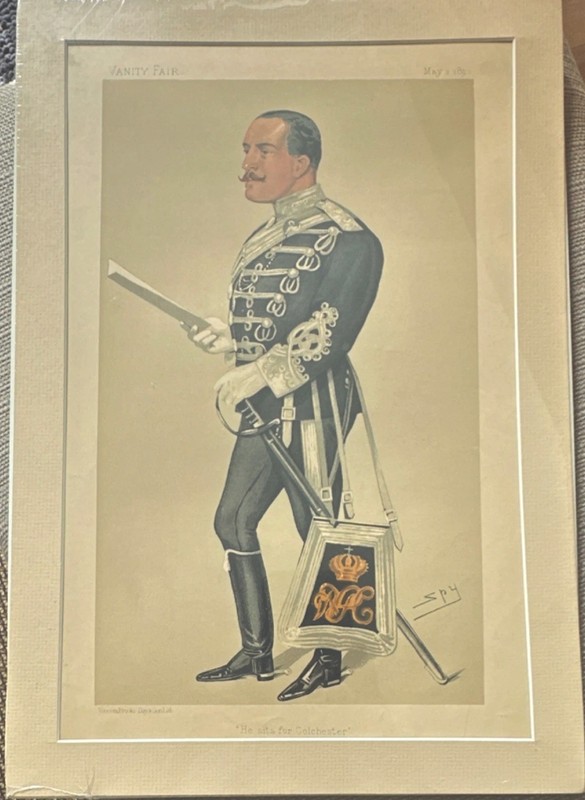Vanity Fair Military Lithograph ‘He sits for Colchester’ Rare 1890 Signed By Spy