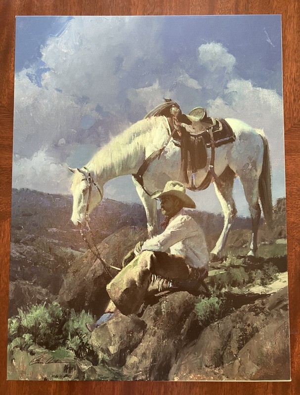 'Under A Cowboy Moon' by Bill Anton, Giclee on Canvas, Print 1 of 195, 18" x 24"