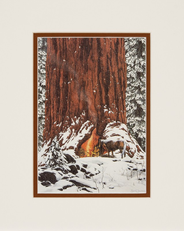 Bev Doolittle «Christmas Day» Double Matted fits a standard ready made frame