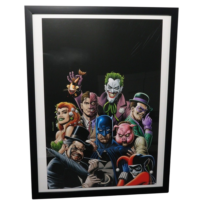 Batman & Villains Framed 12×16 Comic Cover Art by Brian Bolland | DC Comics