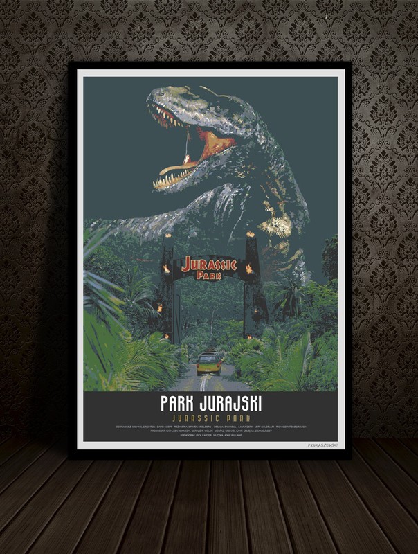 JURASSIC PARK polish movie poster print – Steven Spielberg Sam Neill Laura DerN