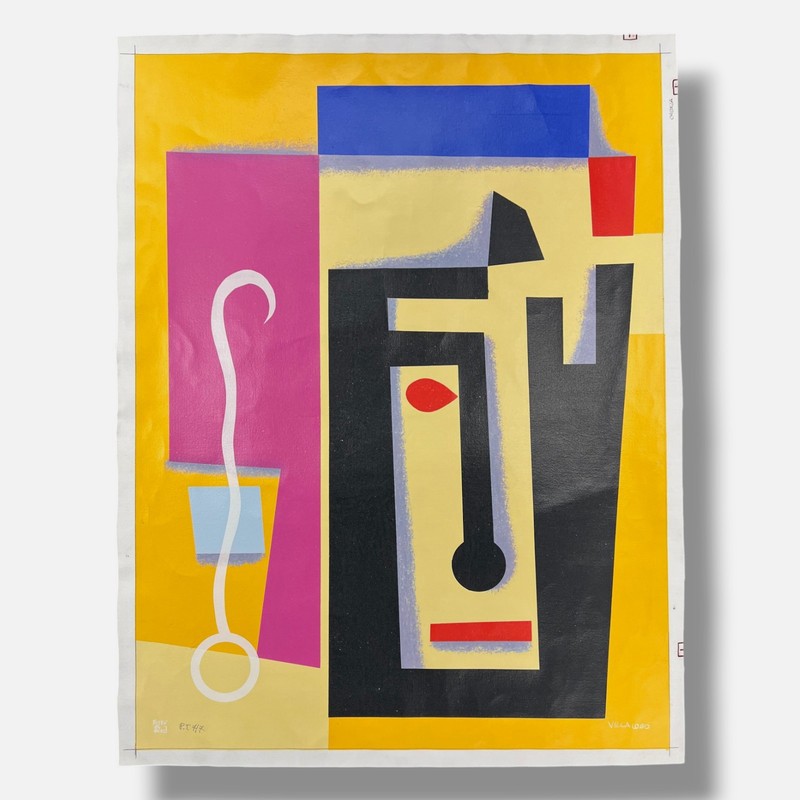 Nelson Villalobo Ferrer «Mascara Sintetica» P.T. 2002 Limited Signed Wall Art