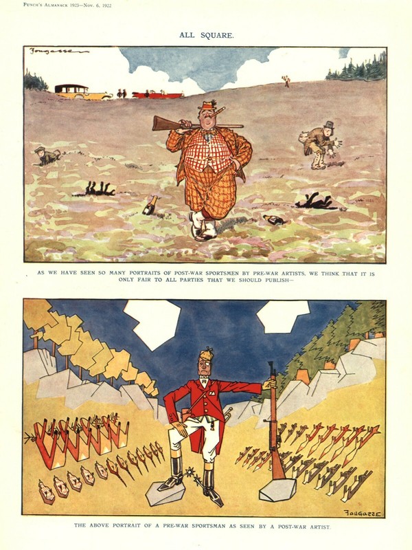 CUBIST MODERNISM PAINTING LAMPOON CARTOON – 1923 British Punch [SPORTSMAN]