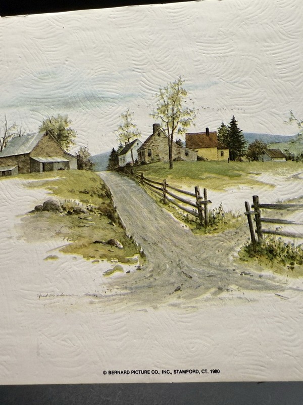 Vintage Bernard Picture Company Inc. Circa 1980 Lithograph 5 X 7.