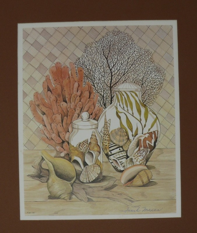 Nautical Beach Still Life Vintage 1978 Signed Lithograph by Artist Frank Massa gallery
